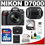 Nikon D7000 Digital SLR Camera & 18-105mm VR + 55-200mm Lens + 32GB Card +  ....