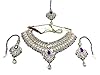 Womens Kundan Jewelry Sets Purple Green Indian Ethnic Polki Necklace Earrings
