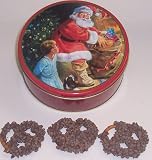 Scott's Cakes 1 lb. Milk Chocolate Covered Pretzel with Chocolate Chips in a Santa Tin