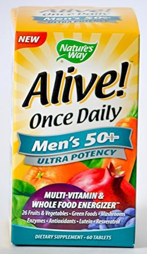 Natures Way Alive! Once Daily Men's 50+ Ultra Potency Multi-vitamin & Whole Food Energizer 60 Tablets