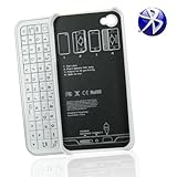 Buletooth Wireless Hard Shell Slider QWERTY Keyboard Case for iPhone 4 (White Color)