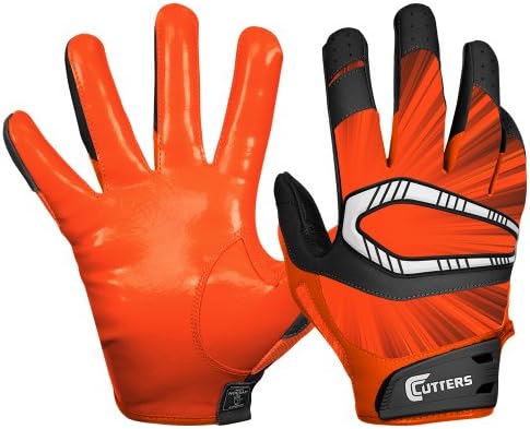 Cutters Gloves REV Pro Receiver Glove (Pair), Orange, Medium