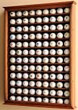 108 Golf Ball Display Case Cabinet Wall Rack Holder w/ UV Protection -Walnut