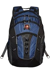 SwissGear&reg; Granite Double Gusset 16" Padded Laptop Backpack -Black-Blue