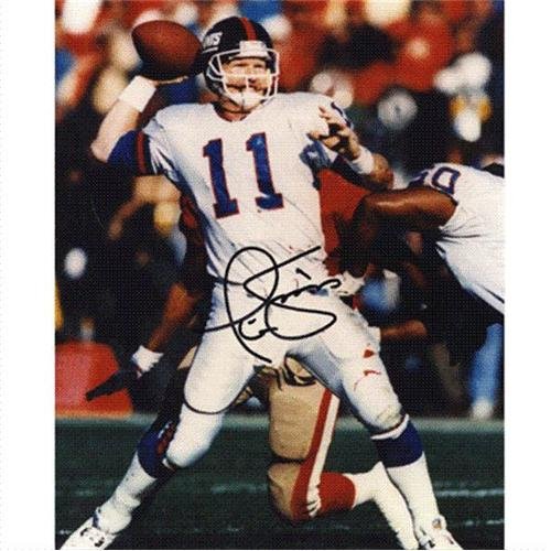 Phil Simms Autographed New York Giants (White Jersey) 8x10 Photo