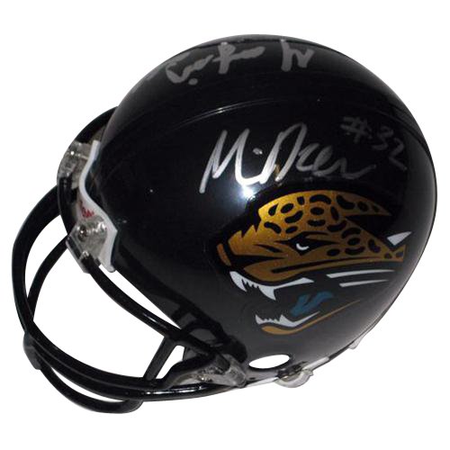 Maurice Jones-Drew and Marcedes Lewis Autographed Jacksonville Jaguars Mini Helmet