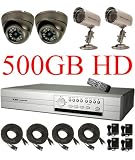 USA Security Store -- CCTV 4 Sony CCD Day/Night Vision Color Cameras with one H.264 4 Channels Video audio Security Surveillance DVR Digital Video Recorder System Built-in 500GB HDD, Included 4x65FT video cables and Power Supplies KIT. Supports Network Remote Viewing Over Internet, Windows IE, Windows Mobile, and Apple Mac FireFox.