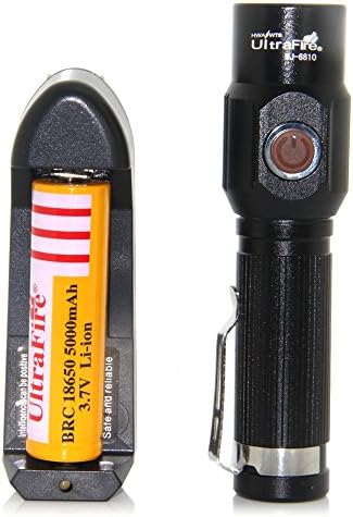 CREE XML-T6 LED Flashlight (Emergency / Safety / Security) Flashlight Torch with 1PCS 3.7v 18650 5000mah Lithium Li-ion Rechargeable Battery and single Charger