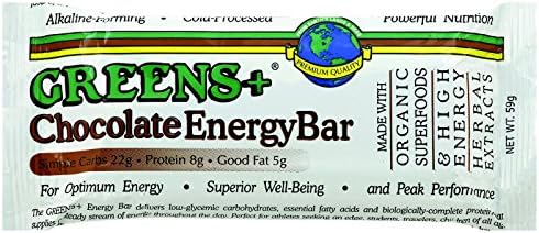 New - Greens Plus Plusbar Energy Bar - Chocolate - 2.08 oz Bars - Case of 12