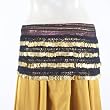 Black Hip Scarf/Belt with Shiny, Colorful Lurex and Gold Coins