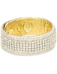 Ted Rossi "Sorbet Shine" Embossed Leather Crystal Mesh Soft Cuff Bracelet