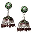 Birthday Gifts Silver Enamel Earrings 1.25 inches (erg157)