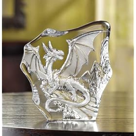 POWERFUL ICE MYTHICAL LEGENDARY DRAGON GLASS FIGURINE