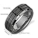 King Will 8mm Black Tungsten Carbide Rings Polished Beveled Edge Double Groove Wedding Bands (9)