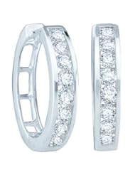 0.50CTW ROUND DIAMOND LADIES FASHION HOOPS EARRINGS