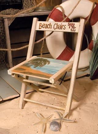 Beach Deco Only Folding Large Chair Painted Wood