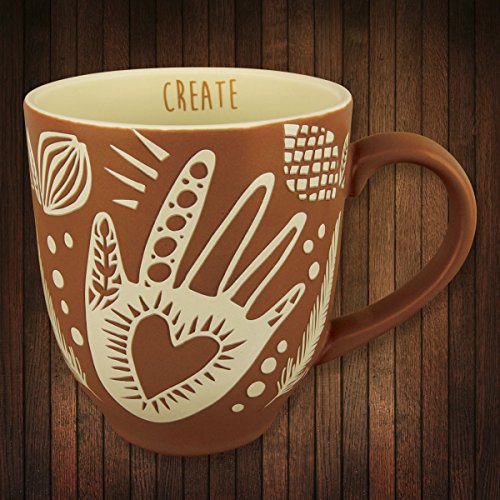 Karma Modern Folkloric Hand Mug, Brown