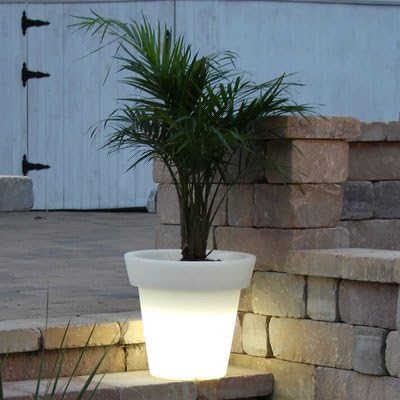 Bon Décor Round Illuminated Pot Planter