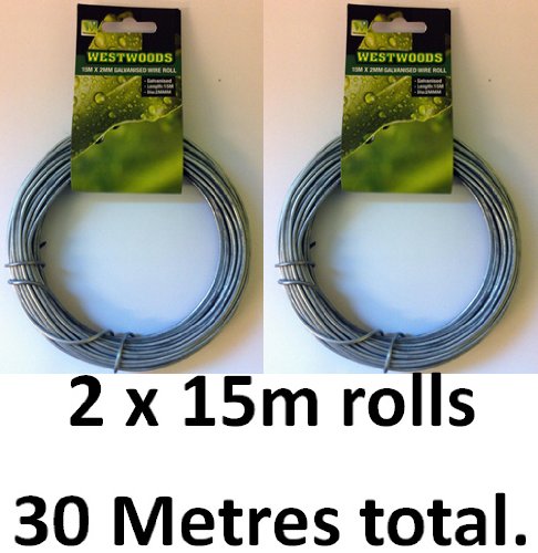 30 Metre X 2mm Galvanised Garden Wire. Tie Shrubs Climbing Plants Trees