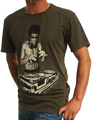 Bruce Lee DJ Mens Tshirts, scratch mineral wash,Bow n Arrow