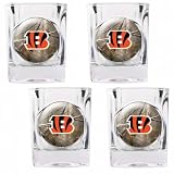NFL Cincinnati Bengals Open Field Four Piece Square Shot Glass Set