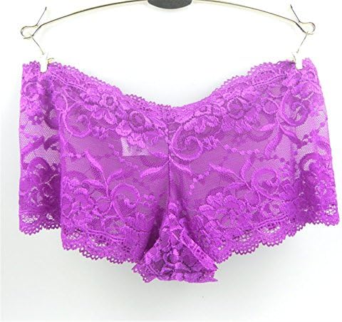Jemmou Lingerie Underwear Women Cotton Panties Sexy Lace Lingerie Hollow Briefs Seamless Bragas Calcinha Intimates Underpants Plus Size Ropa PurpleS