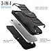 iPhone 7 Case - MoKo Shock Absorption Scratchproof Full Body Rugged Cover Holster Belt Clip Kickstand Protective Case for Apple iPhone 7 (2016), BLACK