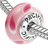 925 Sterling Silver Murano Style Glass Bead - Watermelon Tango (Pandora and Chamilia Compatible)