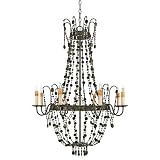 Quoizel RFC5008BT Florence 38-1/2-Inch Chandelier with 8-Lights, Byzantine Silver Leaf