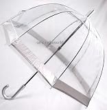 Fulton : New Frame! Clear Dome Fulton Umbrella Silver
