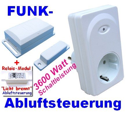 Funk-Abluftsteuerung 3600 W plus Lichtmodul weiß