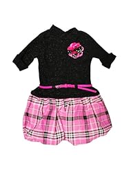 Girls Bubble Dress Belted Polyester/Spandex Plaid Print  Dress