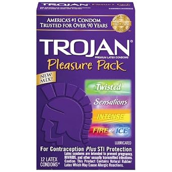 Trojan Pleasure Pack Lubricated,12-count