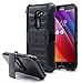 ASUS Zenfone 2E Case, NageBee - Zenfone 2E High Impact Resistant Black Dual Layer Armor Holster with Locking Belt Clip Defender Full Body Protective Hybrid Armor Case (Holster Combo Black)