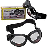 Transitional Lens Red Baron Motorcycle Aviator Riding Goggles Googles Day Night With Photocromatic Transition Lenses (Almost Clear to Smoke) Boxed and Includes Micro Fiber Pouch for Storage and Safe Cleaning.