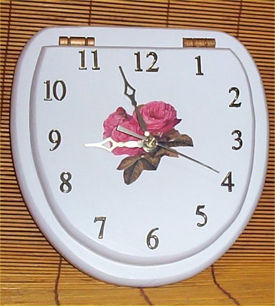 Chic Victorian Toilet Seat Wall Clock Shabby Rose Decor