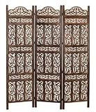 3- Panel Exotic Wood Screen Room Divider