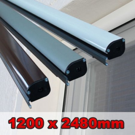 Jarolift Insektenschutz Rollo KIT 1200 x 2480mm braun f. Fenster (Horizontal-Rollo)