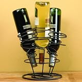 Wine Rack - 5 bottle table top - Black Metal