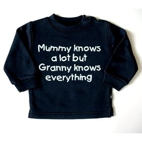 Sweat navy 1-2 yrs 'mummy knows a lot but granny knows everything'