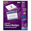 Name Badges,w/ Clip,Side Load,3"x4",100/BX,White