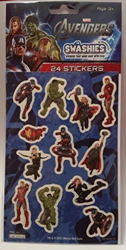 Marvel Avengers Swashies (1 Pack - 24 Stickers) Stickers That Wash Away with Ease