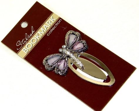 Jeweled Purple Butterfly Clip Bookmark