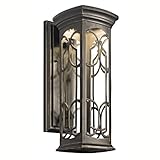 Kichler Lighting 49227OZ LED Franceasi 18-InchLight Outdoor LED Wall Lantern, Olde Bronze
