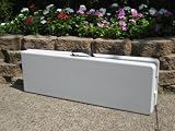 Palm Springs Portable Plastic 6 Folding BENCH WHITE - w/Steel Frame