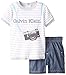 Calvin Klein Baby-Boys Infant Stripes Tee with Screen Print Camara and Shorts