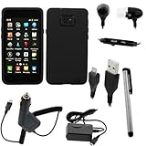 GTMax Black Soft Silicone Case + Car Charger + Home Charger + USB Sync Data ....