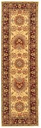 Legacy Handmade Wool and Silk Rug Beige Burgundy 2' 3" x 10' Area Rug