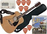 ChordBuddy Acoustic Guitar Bundle - 6 Items: Fender Acoustic Guitar, ChordBuddy, Korg Tuner, Gig Bag, Guitar Strap, Fender PickPack
