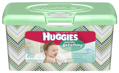 Huggies Naturally Refreshing Baby Wipes, Tub, 64-Count (Pack of 8)